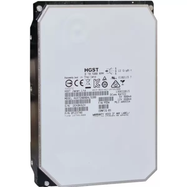 Hard disk server 8TB SAS 12Gbps 7.2k rpm 128MB 3.5" Hitachi Ultrastar He8 - 1