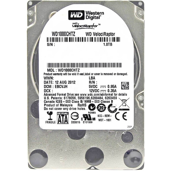 Hard Disk Server Western Digital VelociRaptor 1TB 10K RPM 2.5" SATA WD1000CHTZ - 1