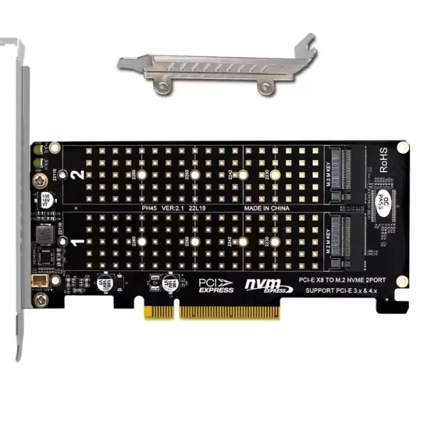 Adaptor Dual (2) SSD NVMe M.2 la PCIe x8