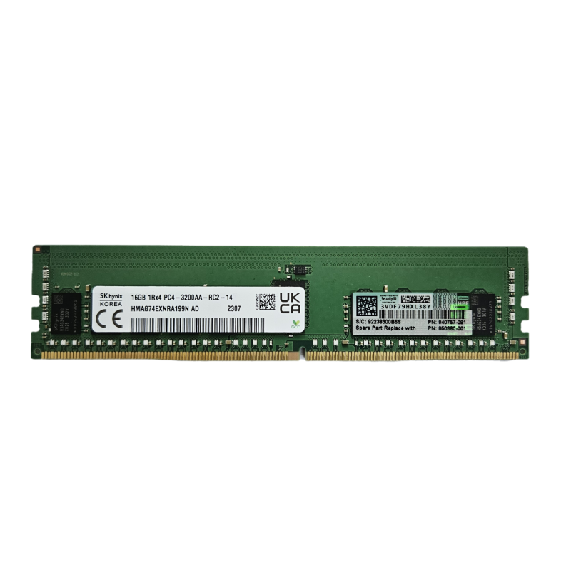 16GB DDR4-3200AA PC4-25600R, 1Rx4, 3200 MHz Registered RDIMM - HP 850880-001 - 1