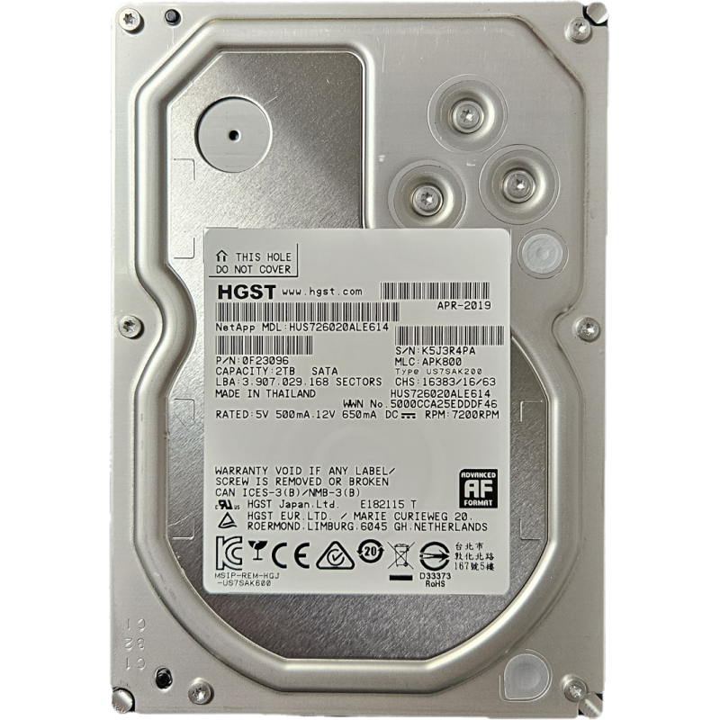 2TB SATA 6Gbps 7.2k 3.5" 512e 128MB HGST Ultrastar HUS726020ALE614 - 1