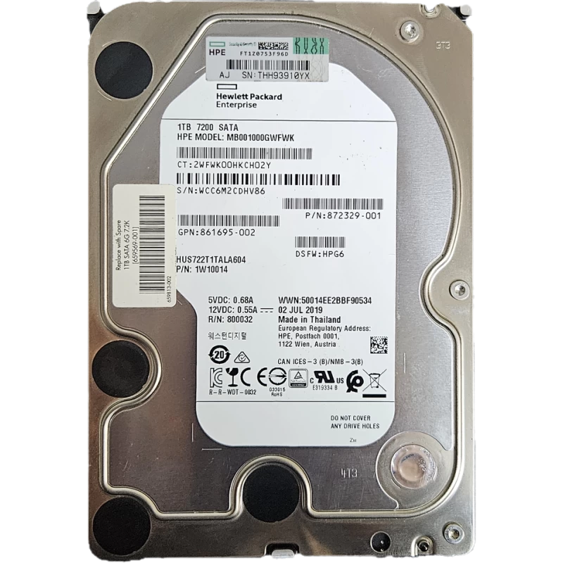 Hard Disk Server 1TB SATA 7.2K 3.5" 512e - HPE 872329-001 - 1