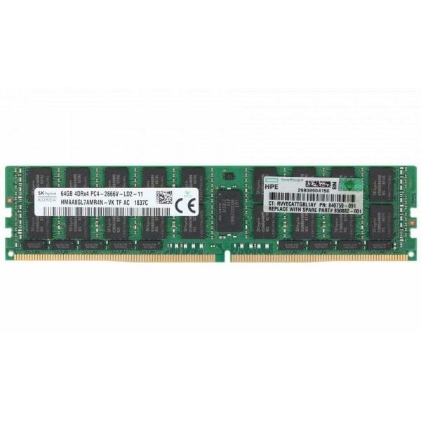 64GB DDR4 2666MHz Registered Quad Rank Load Reduced Server RAM- HPE 850882-001 - 1