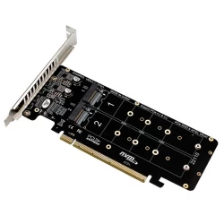 Quad (4) NVME Drive Adapter from M.2 to PCIE x16 Low Profile Card - 2