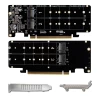 Quad (4) NVME Drive Adapter from M.2 to PCIE x16 Low Profile Card - 3