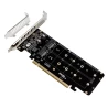 Quad (4) NVME Drive Adapter from M.2 to PCIE x16 Low Profile Card - 4