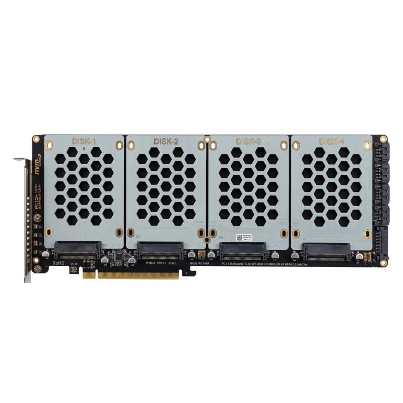 4 x U.2 NVMe to PCIE x16 Adapter - 1