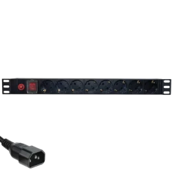 Power Distribution Unit 9 SCHUKO, Power Input C14,1.8m cable - 1
