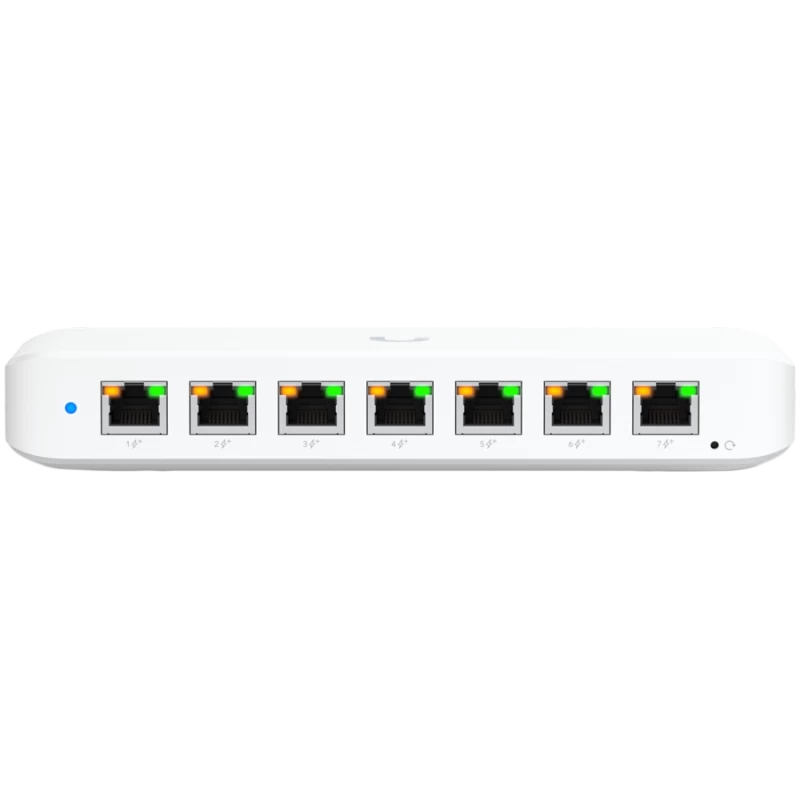 Ubiquiti USW-Ultra-210W-EU compact, Layer 2, 8-port GbE PoE switch with versatile mounting options, 7x GbE PoE+ output ports, Gb
