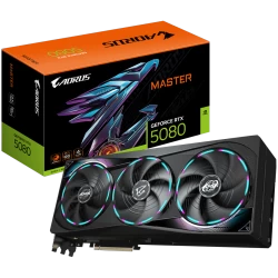 GIGABYTE Video Card NVIDIA GeForce RTX 5080 AORUS MASTER 16G (16GB GDDR7/256bit, PCIe 5.0, 3xDP, 1xHDMI, Recommended PSU 850W, 3
