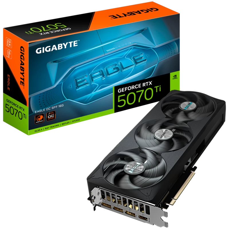 GIGABYTE Video Card NVidia GeForce RTX 5070 Ti EAGLE OC SFF 16G, 16GB GDDR7, PCI-E 5.0, 3xDP, 1xHDMI - 1