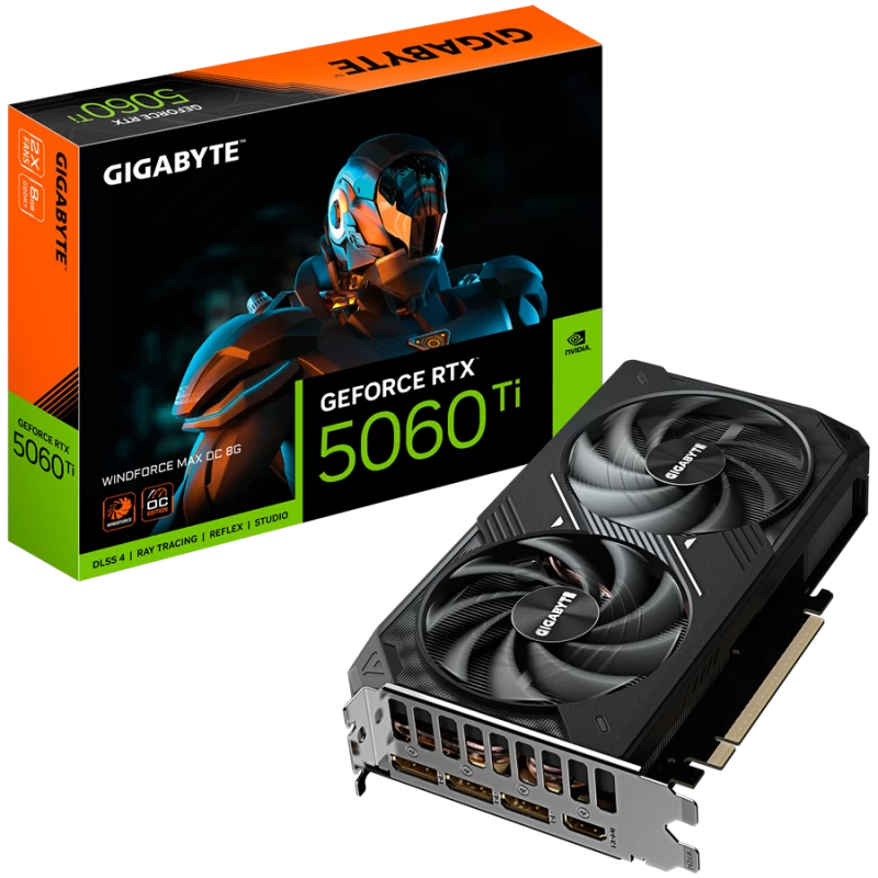 GIGABYTE Video Card NVidia GeForce RTX 5060 Ti WINDFORCE MAX OC 8G, 8GB GDDR7, PCI-E 5.0, 3xDP, 1xHDMI - 1