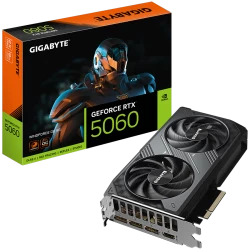 GIGABYTE Video Card NVIDIA GeForce RTX 5060 WINDFORCE OC 8G (8GB GDDR7/128bit, PCI-E 5.0, 1x 8Pin Power connector, Recommended P
