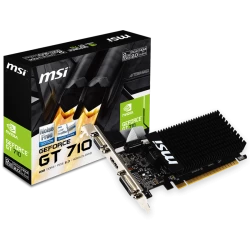 MSI Video Card GeForce GT 710 DDR3 2GB/64bit, 954MHz/1600GHz, PCI-E 2.0 x16, HDMI, DVI-D, Active cooling(1xfan), Low-profile, Re