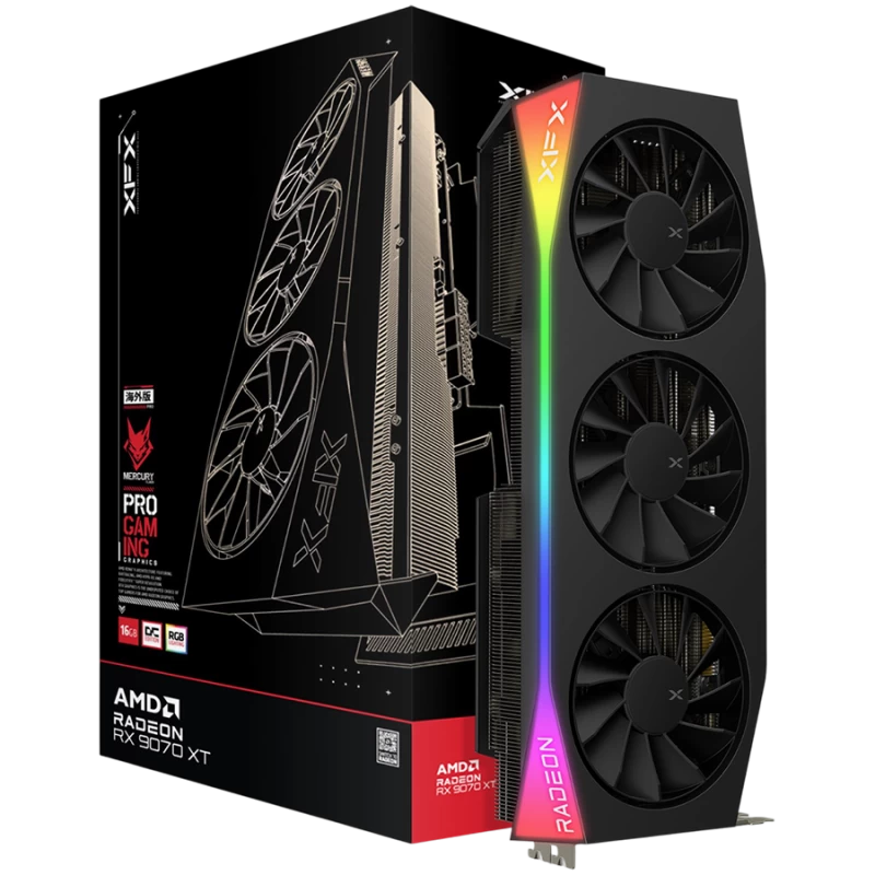 XFX Mercury AMD Radeon RX 9070XT OC Gaming Edition with RGB 16GB GDDR6, HDMI 3xDP | ITSTOC - RX-97TRGBBB9