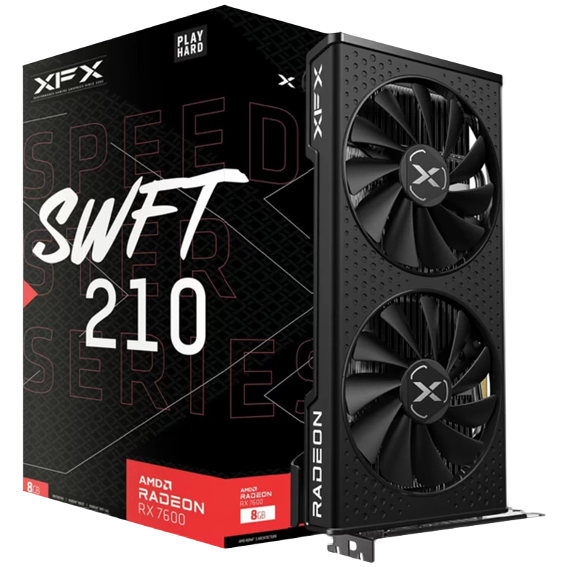 XFX SPEEDSTER SWFT 210 AMD Radeon RX 7600 8 GB GDDR6 128-bit HDMI 3x DP | ITSTOC - RX-76PSWFTFY