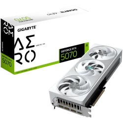 GIGABYTE Video Card NVIDIA GeForce RTX 5070 AERO OC 12G (12GB GDDR7/192bit, PCI-E 5.0, Recommended PSU 750W, 16Pin Power connect