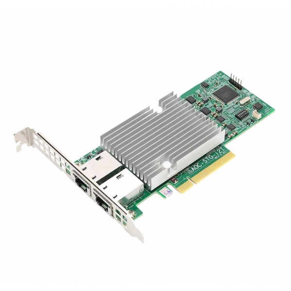Server Network Adapter Intel X540-T2 Dual Port 10Gb Ethernet RJ45 High Profile - Supermicro AOC-STG-i2T Supermicro - 1