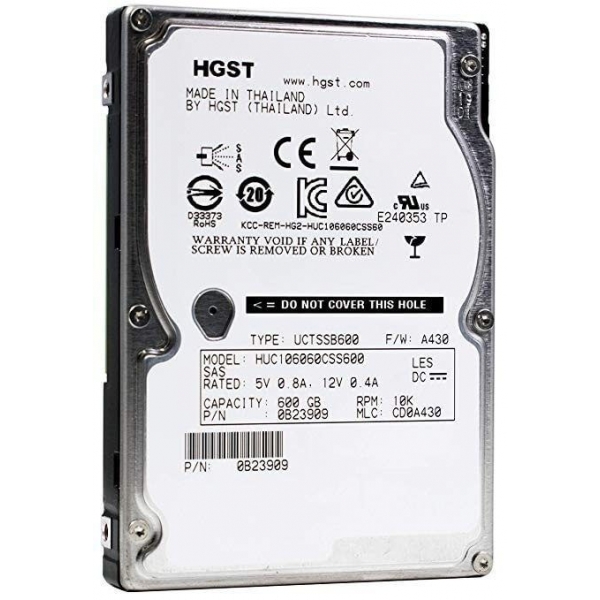 Hard disk server Hitachi Ultrastar C10K900 HUC109060CSS600 600GB, 10K, 2.5" 6GB/s SAS HGST - 1